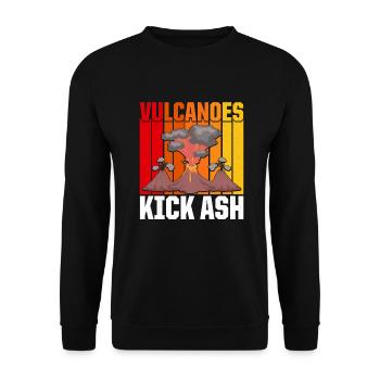Volcans rétro Kick Ash Geologist Vintage Volcano - Sweat-shirt Unisexe - noir - Devant - Alina (178cm) & Michal (187cm)
