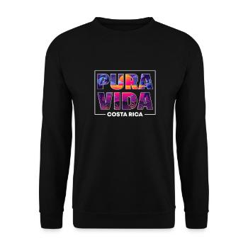 Pura Vida Costa Rica Lateinamerika Costa Ricaner - Unisex Pullover - Schwarz - Vorne - Alina (178cm) & Michal (187cm)