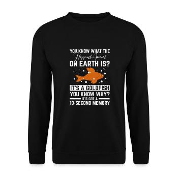 Poisson d’aquarium Goldfish 10 secondes de mémoire - Sweat-shirt Unisexe - noir - Devant - Alina (178cm) & Michal (187cm)