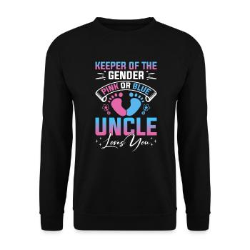 Baby Shower Genre Oncle Gardien Du Genre - Sweat-shirt Unisexe - noir - Devant - Alina (178cm) & Michal (187cm)
