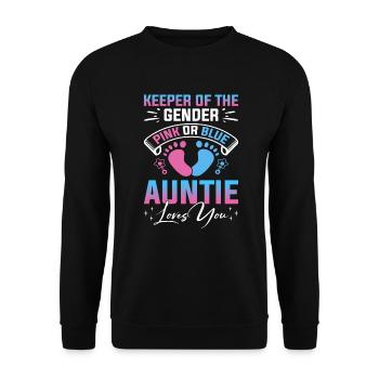 Baby Shower Gender Aunt Keeper Of The Gender - Unisex Sweatshirt - black - Front - Alina (178cm) & Michal (187cm)