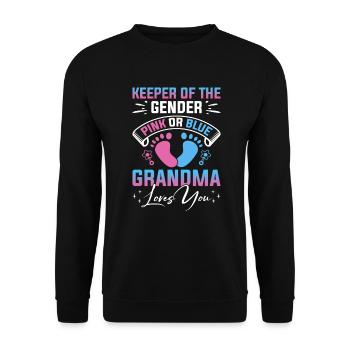 Baby Shower Gender Granny Keeper Of The Gender - Unisex Sweatshirt - black - Front - Alina (178cm) & Michal (187cm)