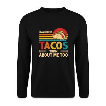 Taco Takeaway Funny Retro Nacho Burrito Gift - Unisex Sweatshirt - black - Front - Alina (178cm) & Michal (187cm)