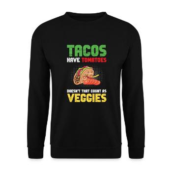 Tacos Tomatoes Counts Végétarien Nachos Burritos - Sweat-shirt Unisexe - noir - Devant - Alina (178cm) & Michal (187cm)