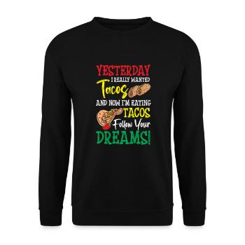Taco Träume Taco Imbiss Taco Crew Taco Squad - Unisex Pullover - Schwarz - Vorne - Alina (178cm) & Michal (187cm)