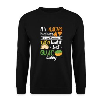 Nacho Business Taco Bout It Guacamole Mexique - Sweat-shirt Unisexe - noir - Devant - Alina (178cm) & Michal (187cm)