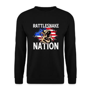 Rattlesnake Nation USA Flag Amphibian Gift - Sweat-shirt Unisexe - noir - Devant - Alina (178cm) & Michal (187cm)