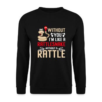 Relationship Snakes Gift Rattlesnake Rattle - Unisex Sweatshirt - black - Front - Alina (178cm) & Michal (187cm)