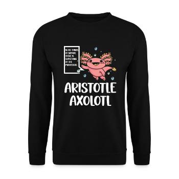 Aristotle Axolotl Funny Amphibian Frog Saying - Unisex Sweatshirt - black - Front - Alina (178cm) & Michal (187cm)