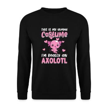Mon costume humain vraiment Axolotl Amphibian Lurch - Sweat-shirt Unisexe - noir - Devant - Alina (178cm) & Michal (187cm)