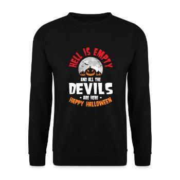 L’enfer est vide Devils Happy Halloween Costume - Sweat-shirt Unisexe - noir - Devant - Alina (178cm) & Michal (187cm)