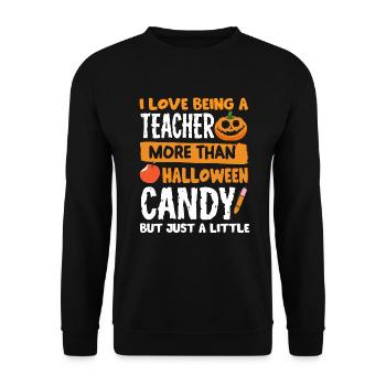 Teacher Halloween Candy School Day Disguise - Unisex Sweatshirt - black - Front - Alina (178cm) & Michal (187cm)