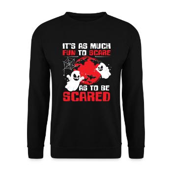 Ghost Halloween Costume Spooky Gift - Unisex Sweatshirt - black - Front - Alina (178cm) & Michal (187cm)