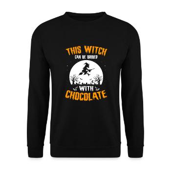 Witch Bribed With Chocolate Halloween Kostüm - Unisex Pullover - Schwarz - Vorne - Alina (178cm) & Michal (187cm)