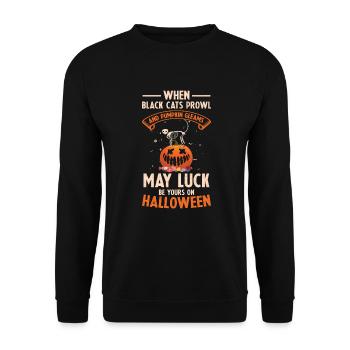 Black Cats Prowl Pumpkin Gleams Halloween - Unisex Sweatshirt - black - Front - Alina (178cm) & Michal (187cm)