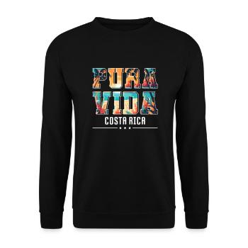 Pura Vida Costa Rica Lateinamerika Costa Ricaner - Unisex Pullover - Schwarz - Vorne - Alina (178cm) & Michal (187cm)