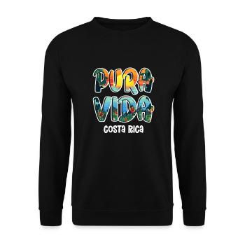 Pura Vida Costa Rica Lateinamerika Costa Ricaner - Unisex Pullover - Schwarz - Vorne - Alina (178cm) & Michal (187cm)