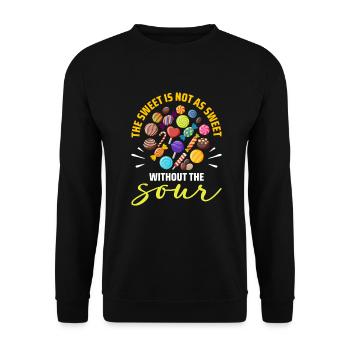 Le sucré n’est pas aussi sucré que les bonbons aigres - Sweat-shirt Unisexe - noir - Devant - Alina (178cm) & Michal (187cm)