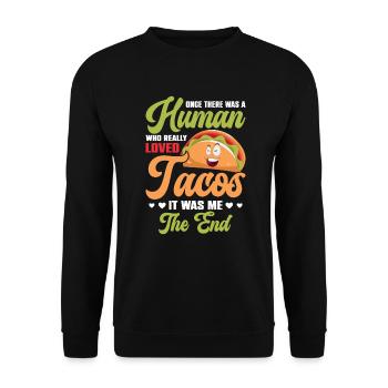 Humain qui aimait vraiment les tacos mexicains - Sweat-shirt Unisexe - noir - Devant - Alina (178cm) & Michal (187cm)