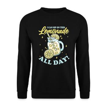 Limonade toute la journée Jus de citron Sodas Business - Sweat-shirt Unisexe - noir - Devant - Alina (178cm) & Michal (187cm)