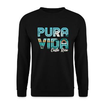 Pura Vida Costa Rica Lateinamerika Costa Ricaner - Unisex Pullover - Schwarz - Vorne - Alina (178cm) & Michal (187cm)