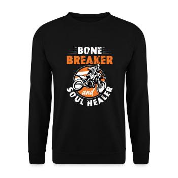 Bone Breaker et Soul Healer Motocross Gift - Sweat-shirt Unisexe - noir - Devant - Alina (178cm) & Michal (187cm)