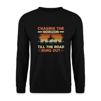 Vintage Motocross Rider Chasing The Horizon - Unisex Sweatshirt - black - Front - Alina (178cm) & Michal (187cm)