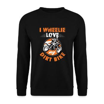 Motocross Pun I Wheelie Love My Dirt Bike - Sweat-shirt Unisexe - noir - Devant - Alina (178cm) & Michal (187cm)