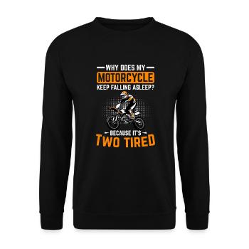 Moto Deux Fatigués Motocross Pun Dirt Bike - Sweat-shirt Unisexe - noir - Devant - Alina (178cm) & Michal (187cm)