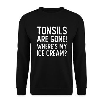 Amygdales Gone Crème glacée Cadeau d’amygdalite - Sweat-shirt Unisexe - noir - Devant - Alina (178cm) & Michal (187cm)