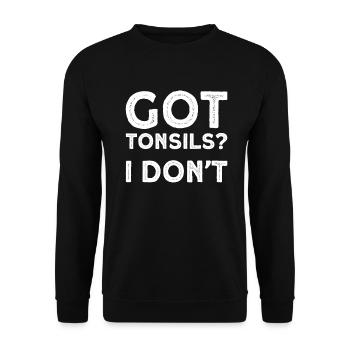 Amygdalite Filles garçons Cadeau - Sweat-shirt Unisexe - noir - Devant - Alina (178cm) & Michal (187cm)
