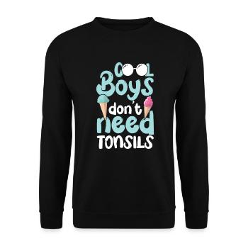 Amygdalite Les jeunes garçons n’ont pas besoin d’amygdales - Sweat-shirt Unisexe - noir - Devant - Alina (178cm) & Michal (187cm)