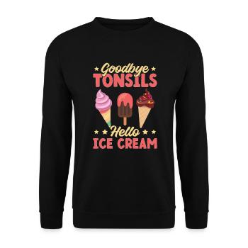 Mandelentzündung Kinder Mandeln Infektion Eiscreme - Unisex Pullover - Schwarz - Vorne - Alina (178cm) & Michal (187cm)