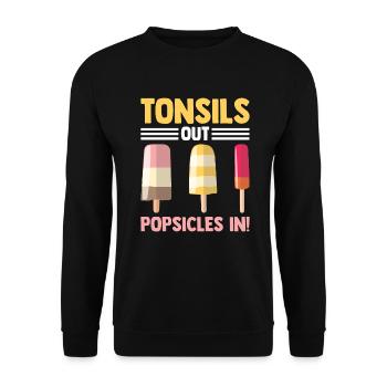 Tonsils Out Popsicles In Tonsillektomie Mandeln - Unisex Pullover - Schwarz - Vorne - Alina (178cm) & Michal (187cm)
