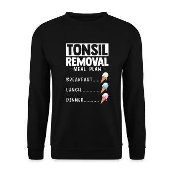 Tonsil Removal Meal Plan Ice Cream Mandeloperation - Unisex Pullover - Schwarz - Vorne - Alina (178cm) & Michal (187cm)