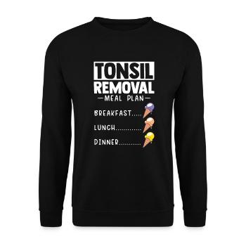 Mandelentfernung Mandelentzündung Mandeln Eis - Unisex Sweatshirt - black - Front - Alina (178cm) & Michal (187cm)