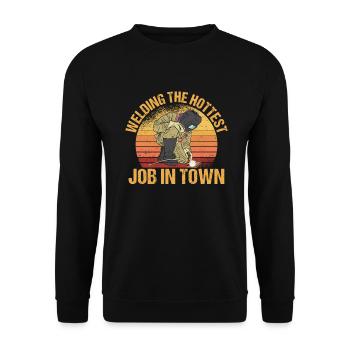 Welding Hottest Job In Town Welding Workshop - Unisex Sweatshirt - black - Front - Alina (178cm) & Michal (187cm)