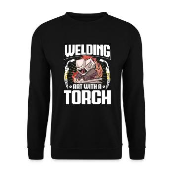 Welding Art Torch Arc Welding Welding - Unisex Sweatshirt - black - Front - Alina (178cm) & Michal (187cm)