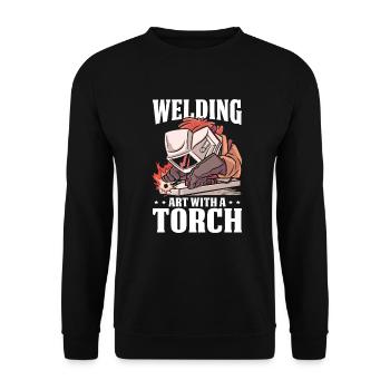 Welding Art Torch Arc Welding Welding - Unisex Sweatshirt - black - Front - Alina (178cm) & Michal (187cm)