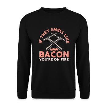 Odeur comme Bacon soudeur soudage cadeau - Sweat-shirt Unisexe - noir - Devant - Alina (178cm) & Michal (187cm)