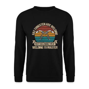 Schweißen Retro Schweißer Vintage Geschenk - Unisex Pullover - Schwarz - Vorne - Alina (178cm) & Michal (187cm)