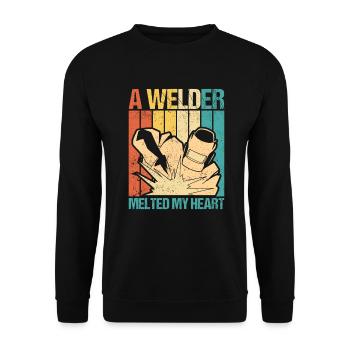 Soudeur a fait fondre mon coeur soudage cadeau - Sweat-shirt Unisexe - noir - Devant - Alina (178cm) & Michal (187cm)