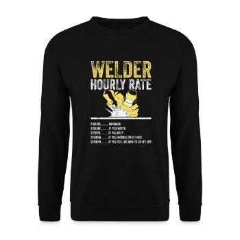 Taux horaire du soudeur - Sweat-shirt Unisexe - noir - Devant - Alina (178cm) & Michal (187cm)
