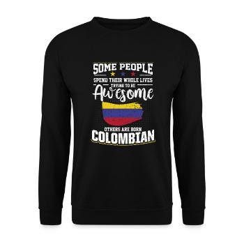 Impressionnant Colombien Colombien Drapeau Origine - Sweat-shirt Unisexe - noir - Devant - Alina (178cm) & Michal (187cm)
