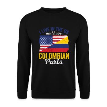 Live USA Colombien Parties Pays Drapeaux De Voyage - Sweat-shirt Unisexe - noir - Devant - Alina (178cm) & Michal (187cm)