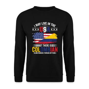 Colombian Blood Live USA South America Colombian - Unisex Sweatshirt - black - Front - Alina (178cm) & Michal (187cm)