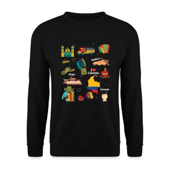 Colombie Amérique du Sud Voyage Pays Sac à dos de voyage - Sweat-shirt Unisexe - noir - Devant - Alina (178cm) & Michal (187cm)