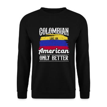Colombian Südamerika Herkunftsland Lateinamerika - Unisex Pullover - Schwarz - Vorne - Alina (178cm) & Michal (187cm)
