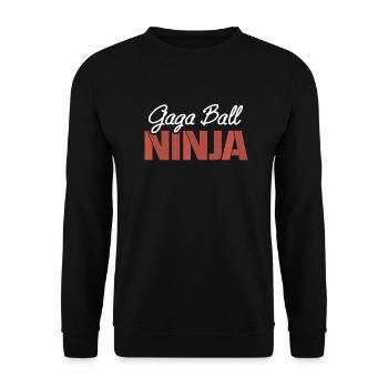 Gaga Ball Ninja Sportart Ballsportarten Spielfeld - Unisex Pullover - Schwarz - Vorne - Alina (178cm) & Michal (187cm)