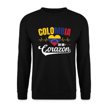 Colombie En Mi Corazon Sagesse Colombiens - Sweat-shirt Unisexe - noir - Devant - Alina (178cm) & Michal (187cm)